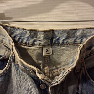 WARDROBE.NYC Light Blue Straight Leg Jeans